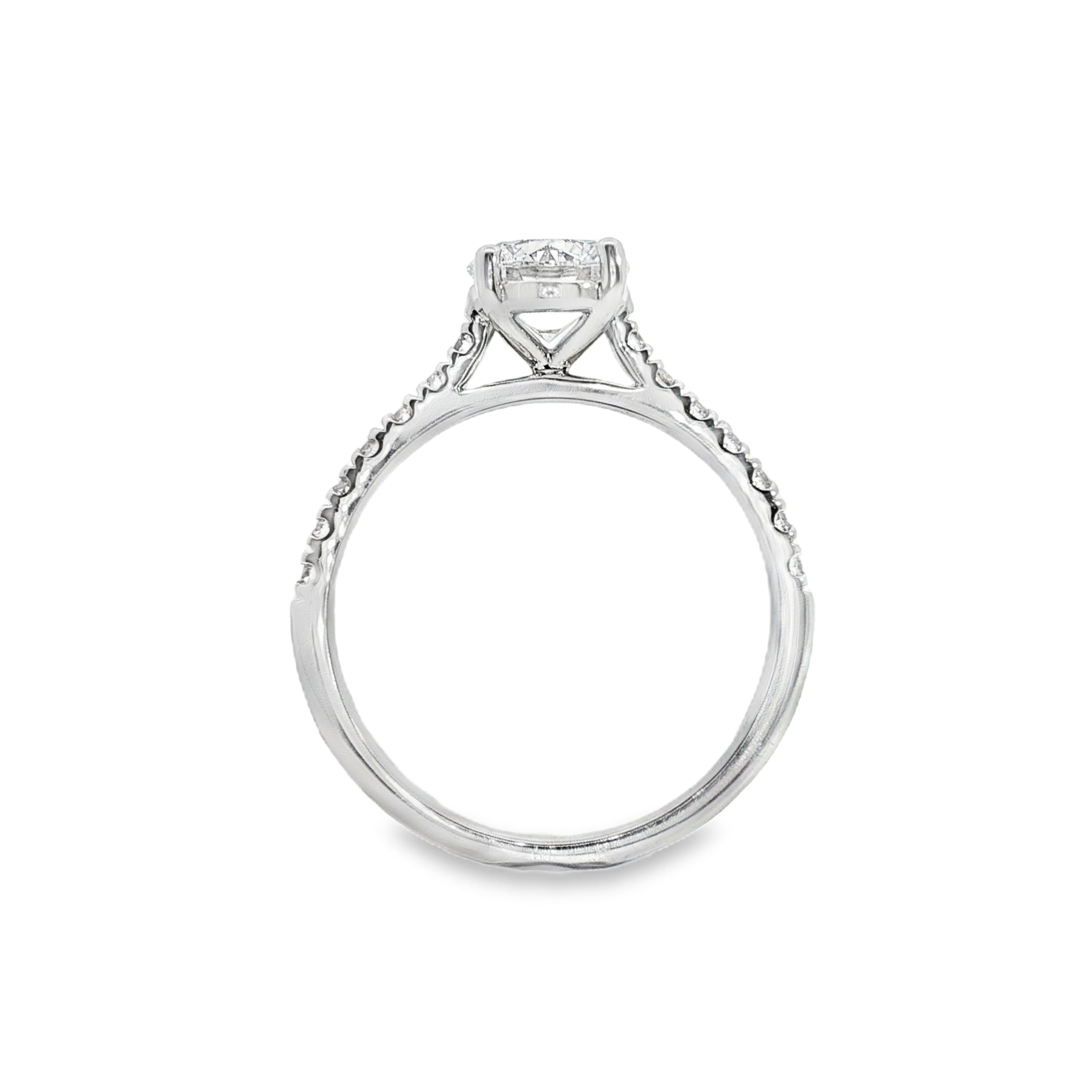 18ct White Gold Round Lab Grown Diamond Engagement Ring – 1.21ct TDW
