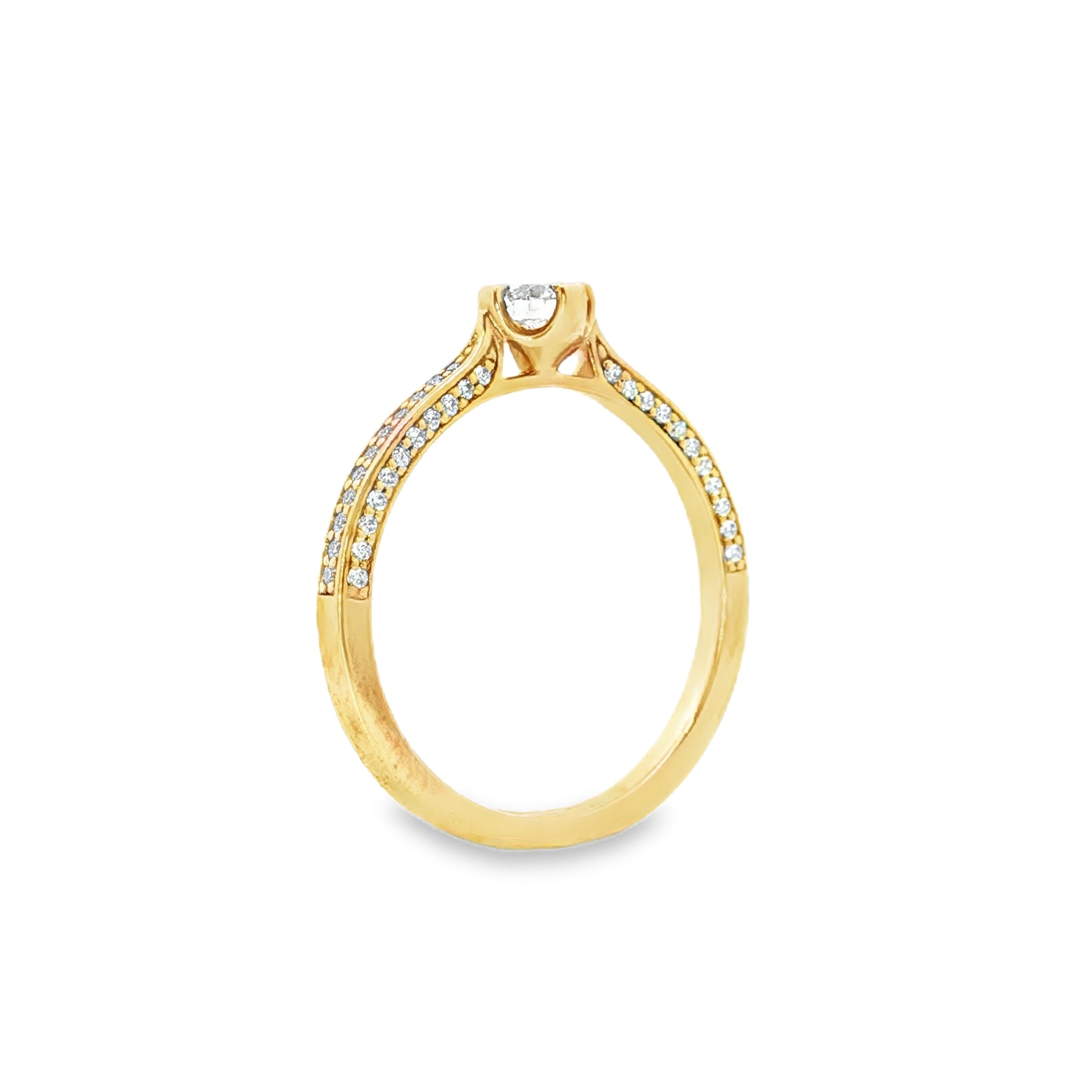 0.43ct Round Lab-Grown Diamond Ring in 9ct Yellow Gold