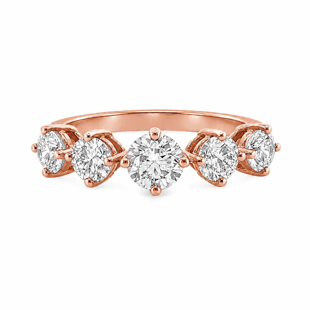 9ct Rose Gold Round Lab Grown Diamond Band – 1.50ct TDW - Diamond Lab Boutique