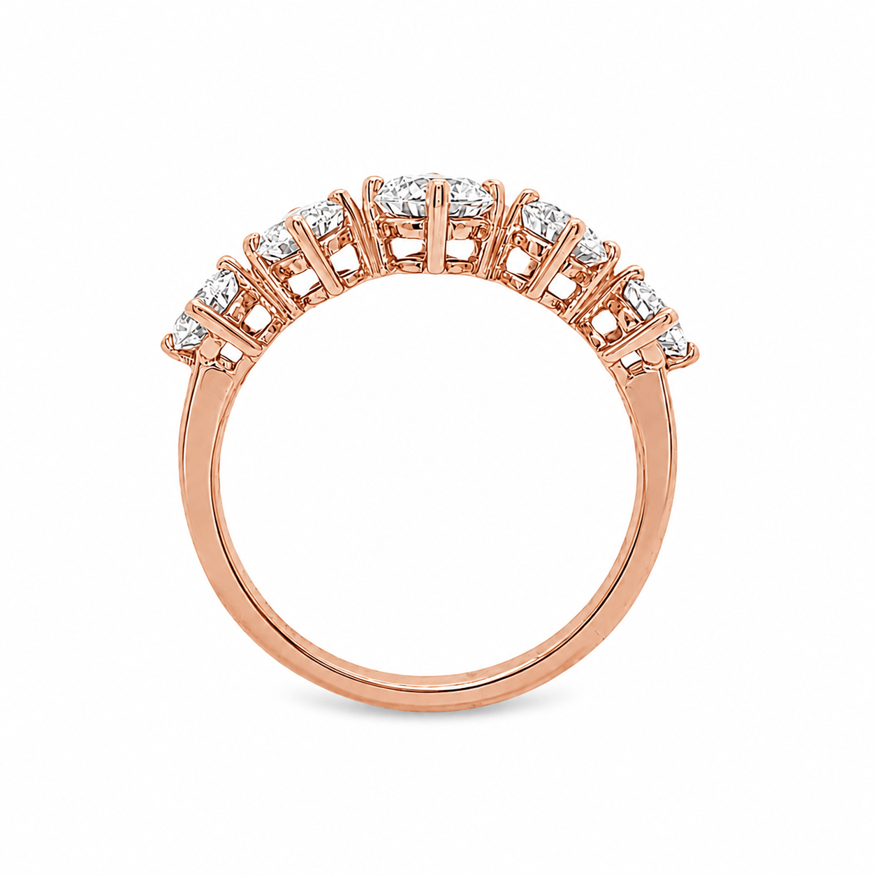 9ct Rose Gold Round Lab Grown Diamond Band – 1.50ct TDW - Diamond Lab Boutique