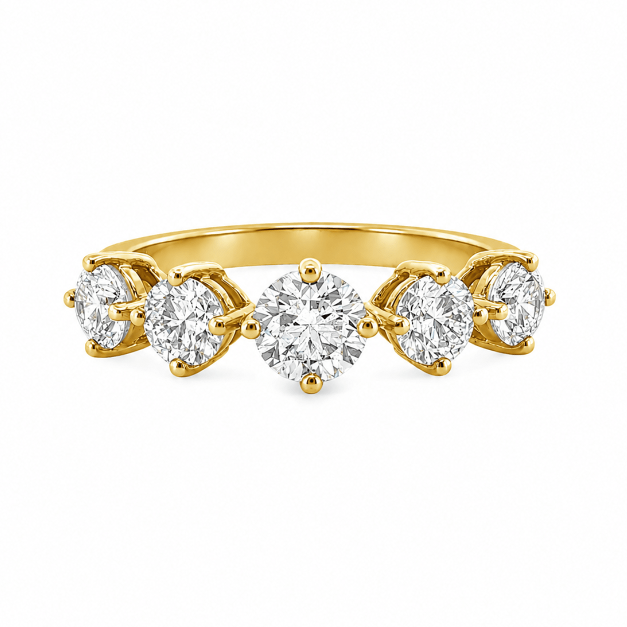 9ct Yellow Gold Round Lab Grown Diamond Band – 1.50ct TDW - Diamond Lab Boutique