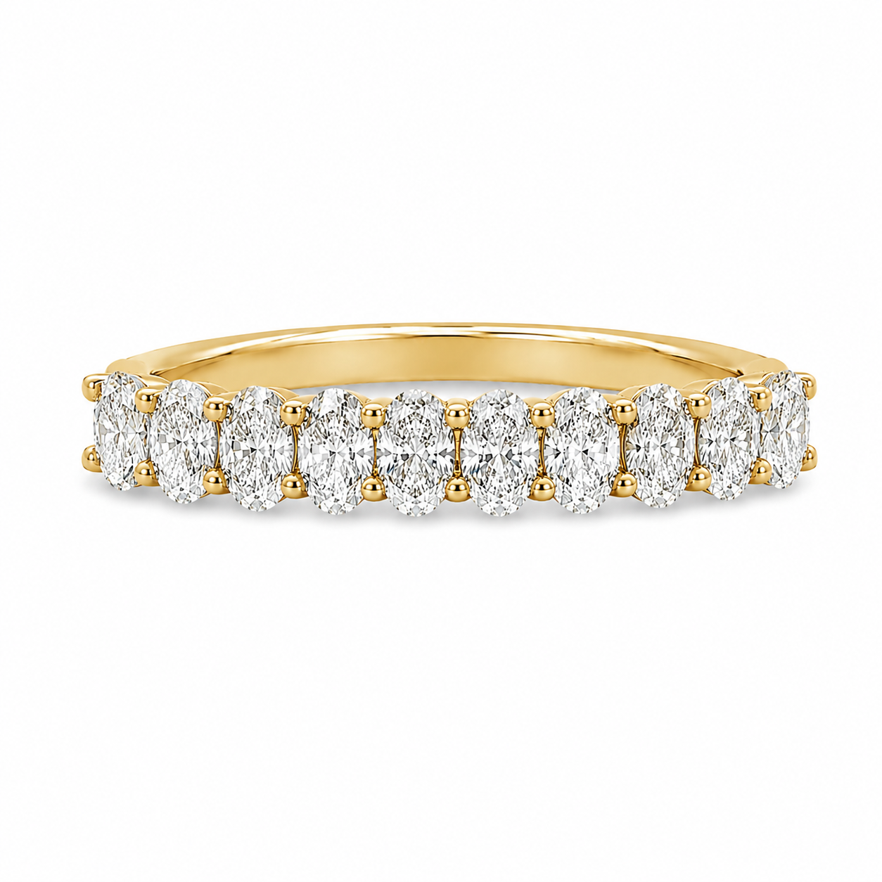 18ct Yellow Gold Oval Lab Grown Diamond Eternity Band – 1.10ct TDW