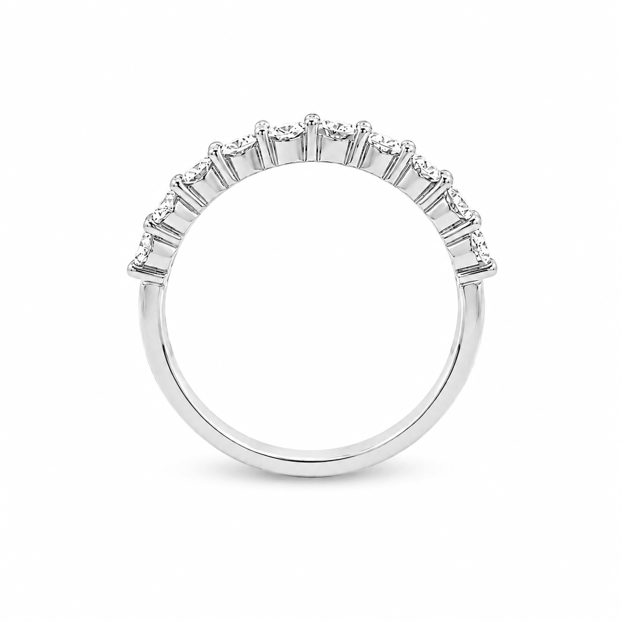 18ct White Gold Oval Lab Grown Diamond Eternity Band – 1.10ct TDW - Diamond Lab Boutique