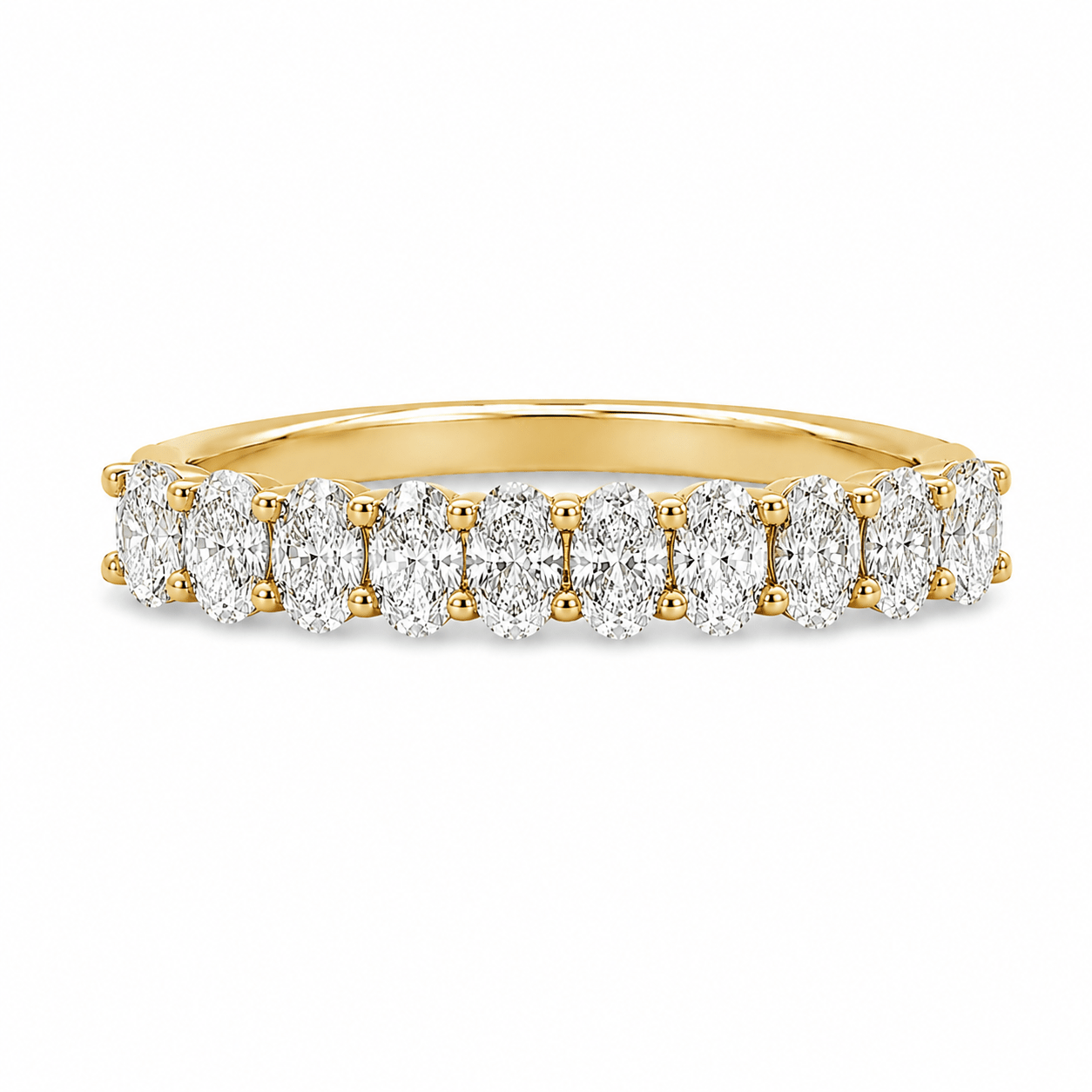 9ct Yellow Gold Oval Lab Grown Diamond Eternity Band – 1.10ct TDW
