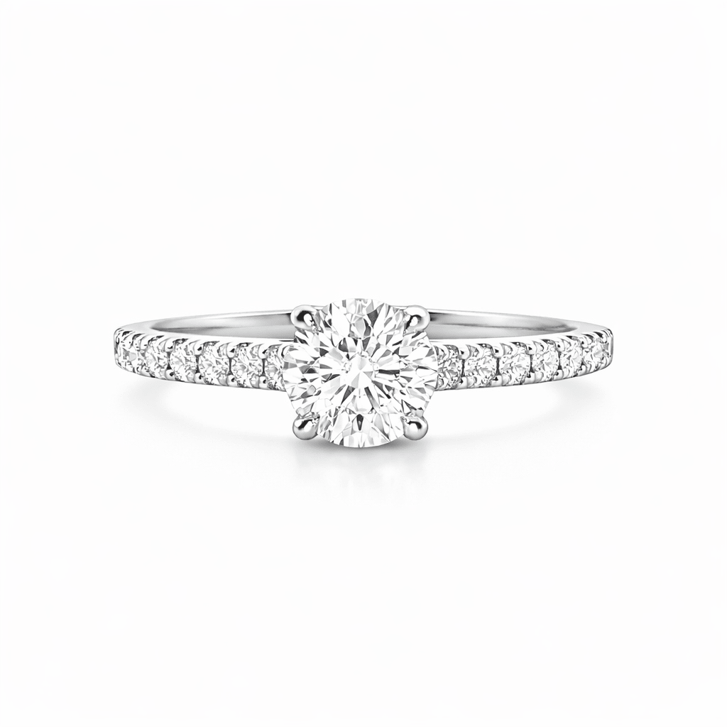9ct White Gold Round Lab Grown Diamond Engagement Ring – 0.75ct TDW - Diamond Lab Boutique