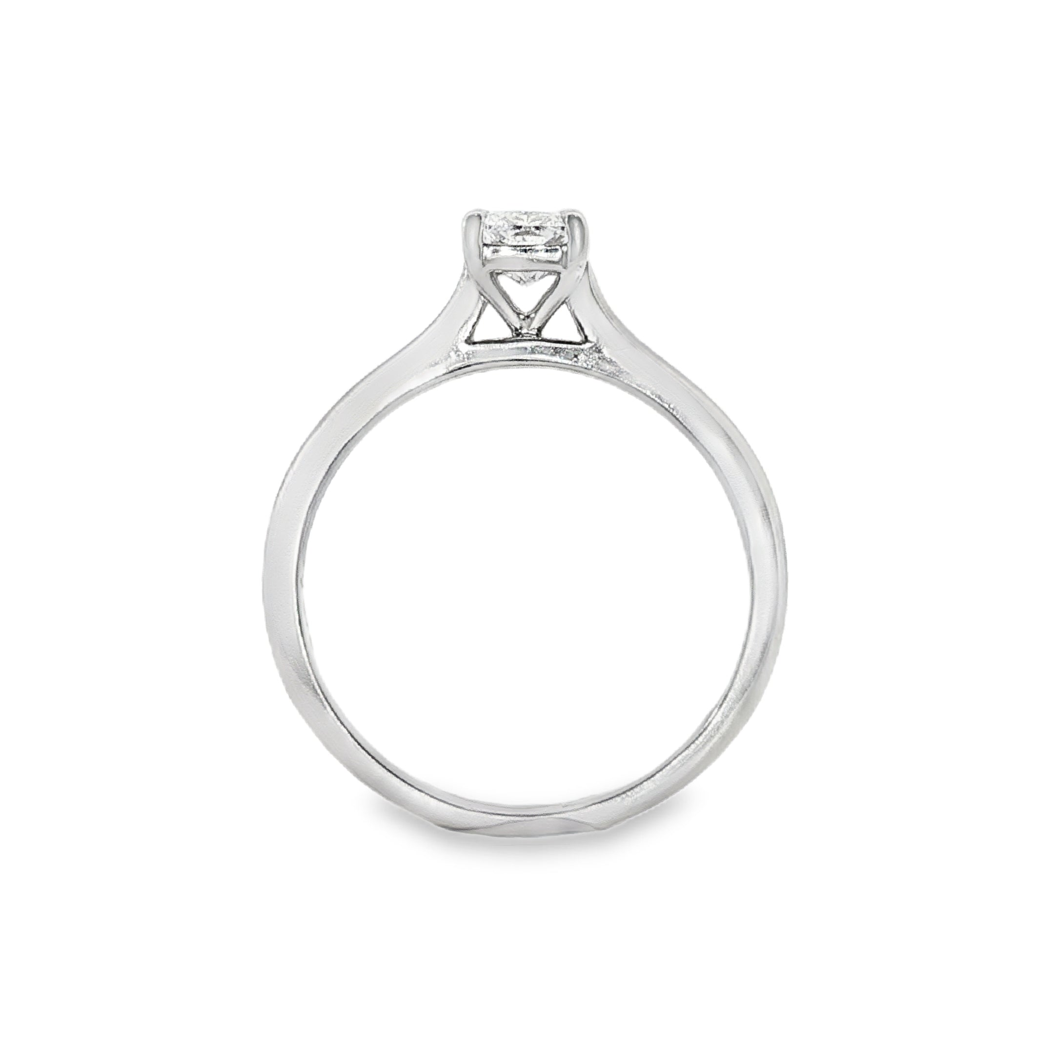 9ct White Gold Radiant Cut Lab Grown Diamond Solitaire Engagement Ring – 0.74ct TDW
