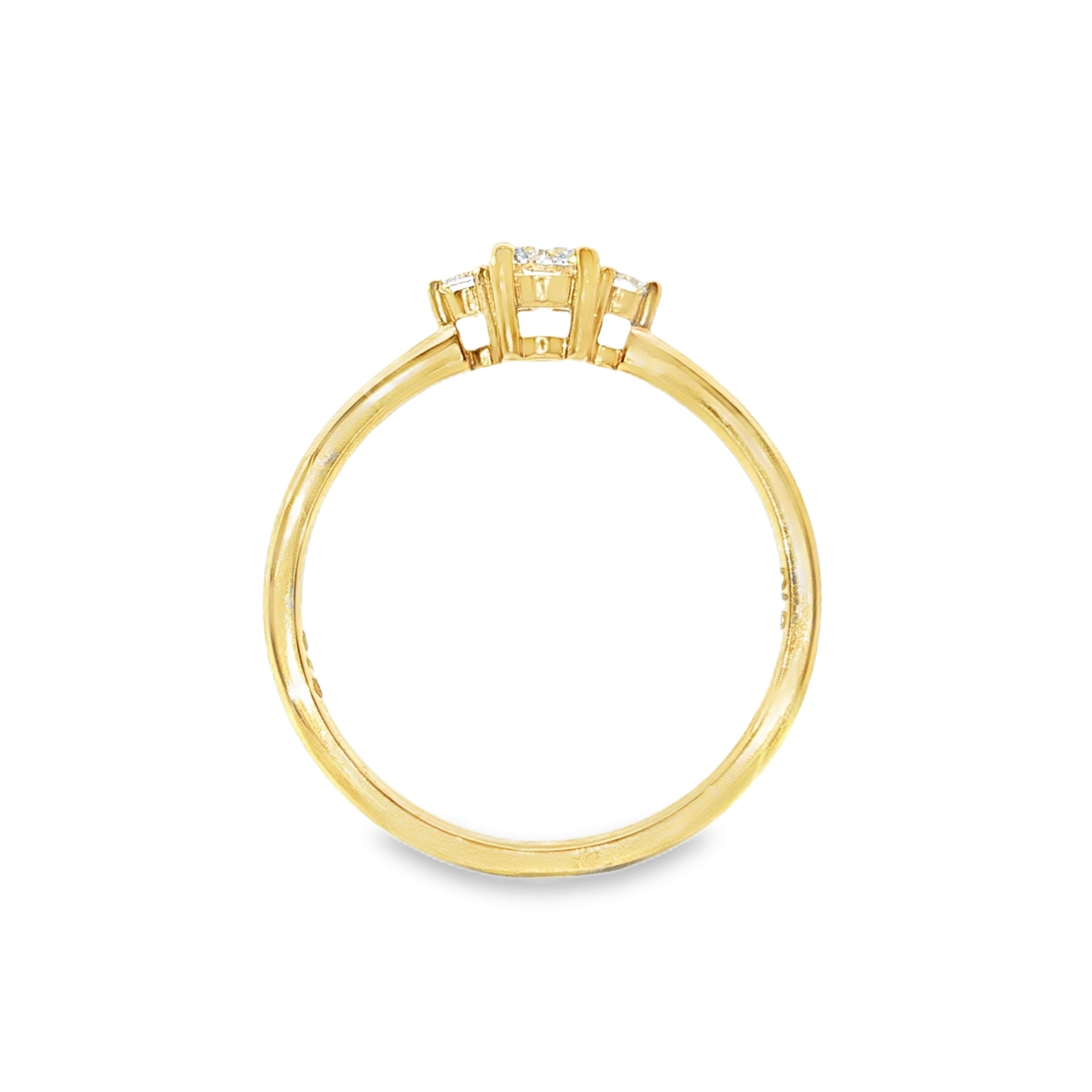 9ct Yellow Gold Lab Grown Diamond Trilogy Ring – 0.32ct TDW