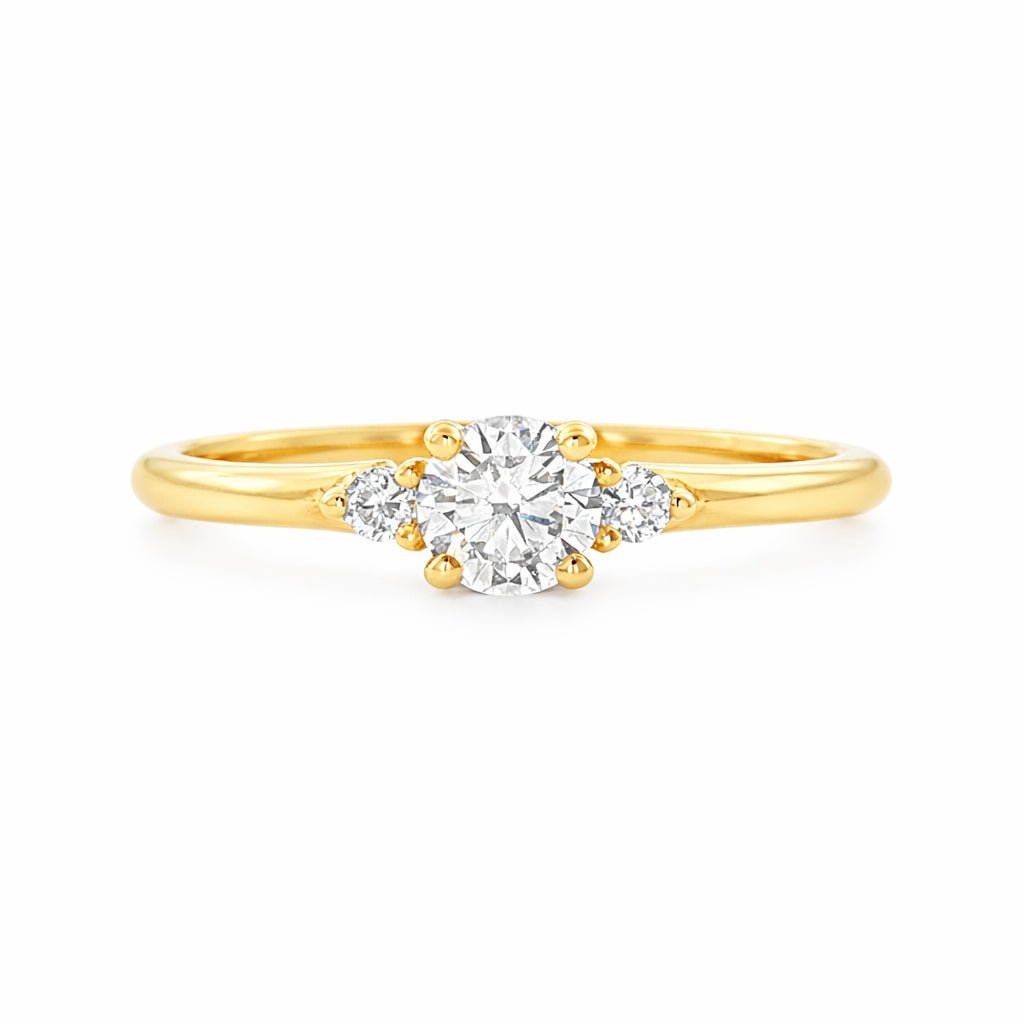 9ct Yellow Gold Lab Grown Diamond Trilogy Ring – 0.32ct TDW - Diamond Lab Boutique