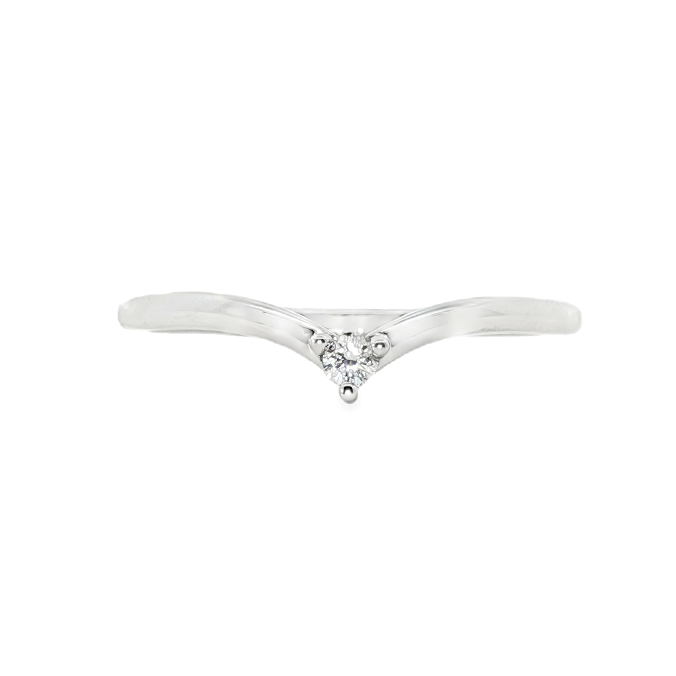 Mia - 9ct White Gold Round Brilliant Lab Grown Diamond Wishbone V-Shape Ring
