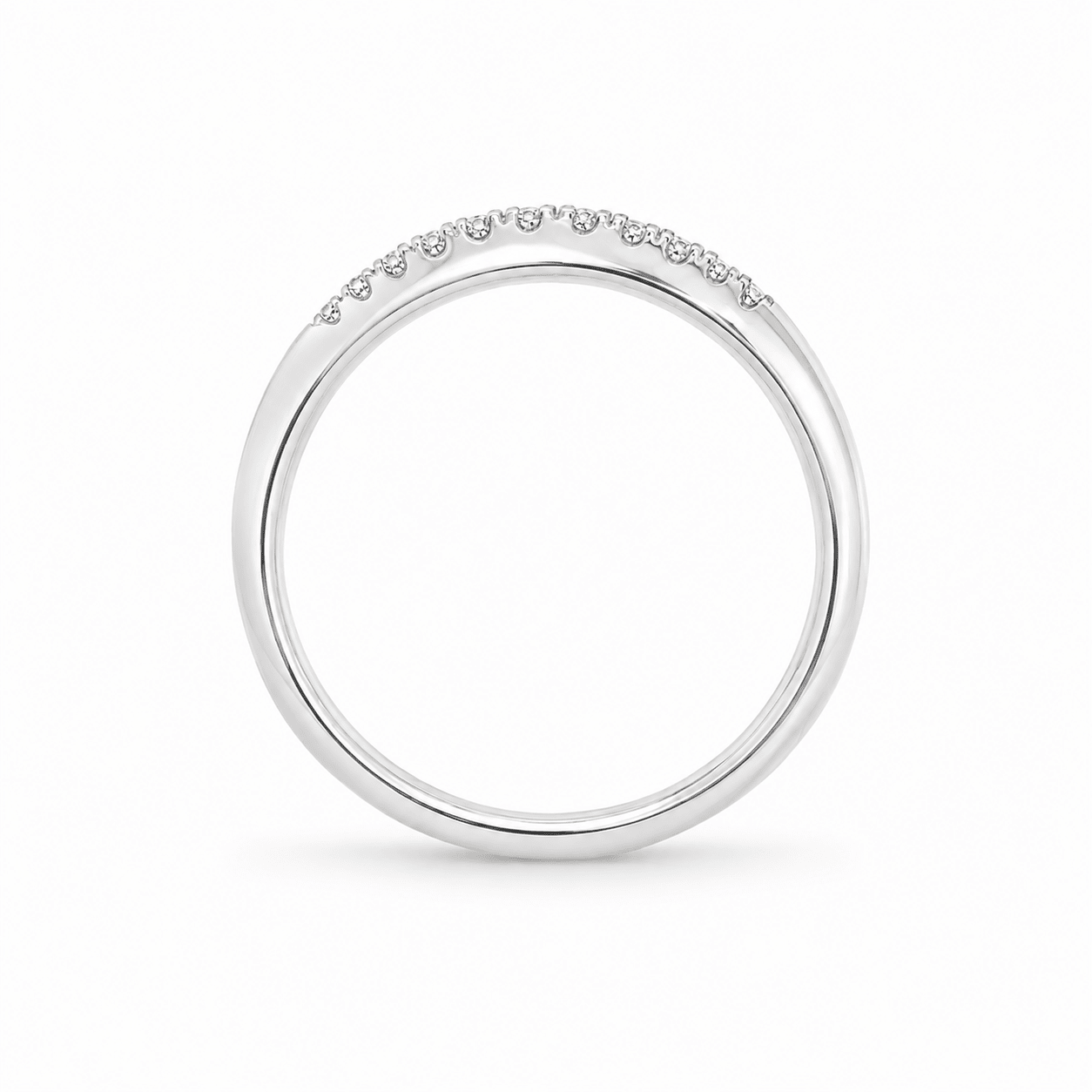 9ct White Gold Double Row Lab Grown Diamond Band – 0.20ct TDW - Diamond Lab Boutique