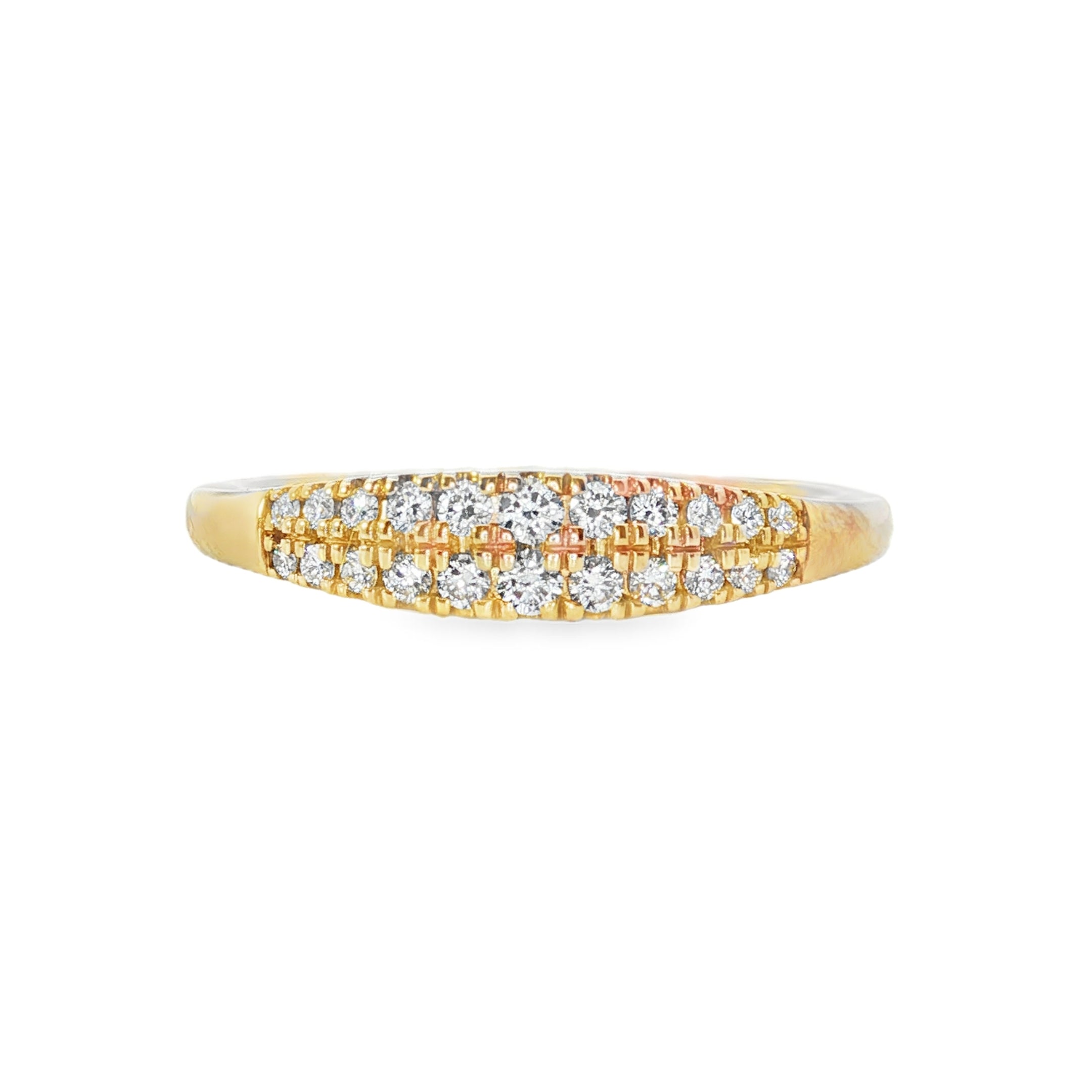 0.20ct Lab-Grown Diamond Double-Row Band in 9ct Yellow Gold