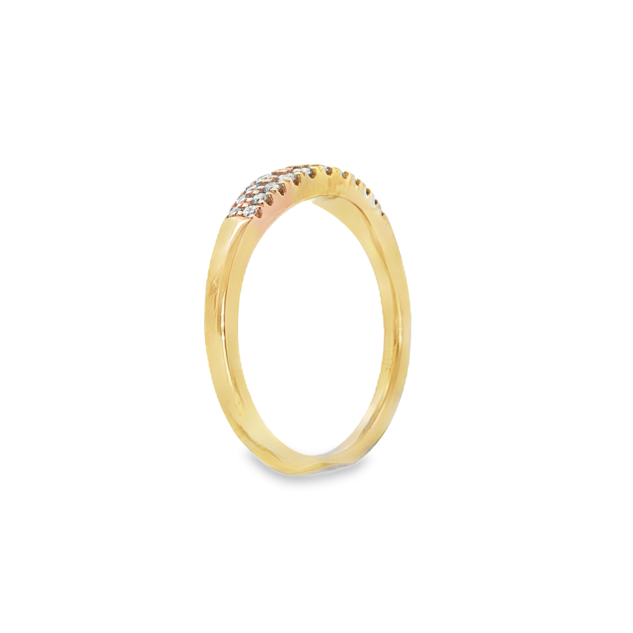 0.20ct Lab-Grown Diamond Double-Row Band in 9ct Yellow Gold