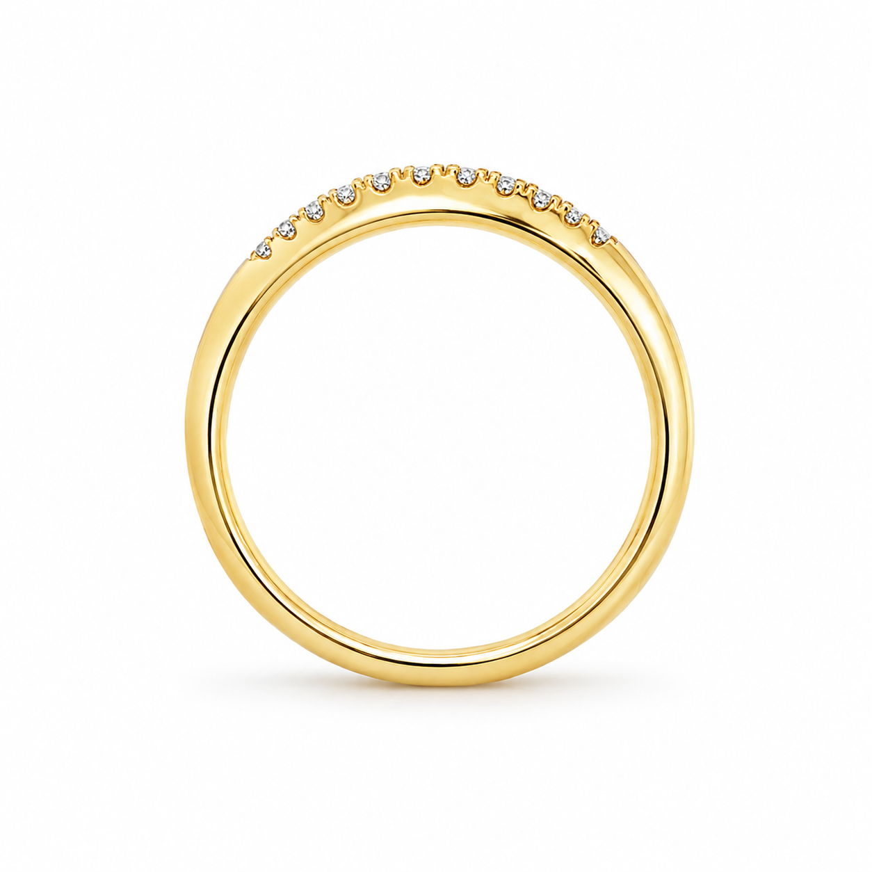 9ct Yellow Gold Double Row Lab Grown Diamond Band – 0.20ct TDW