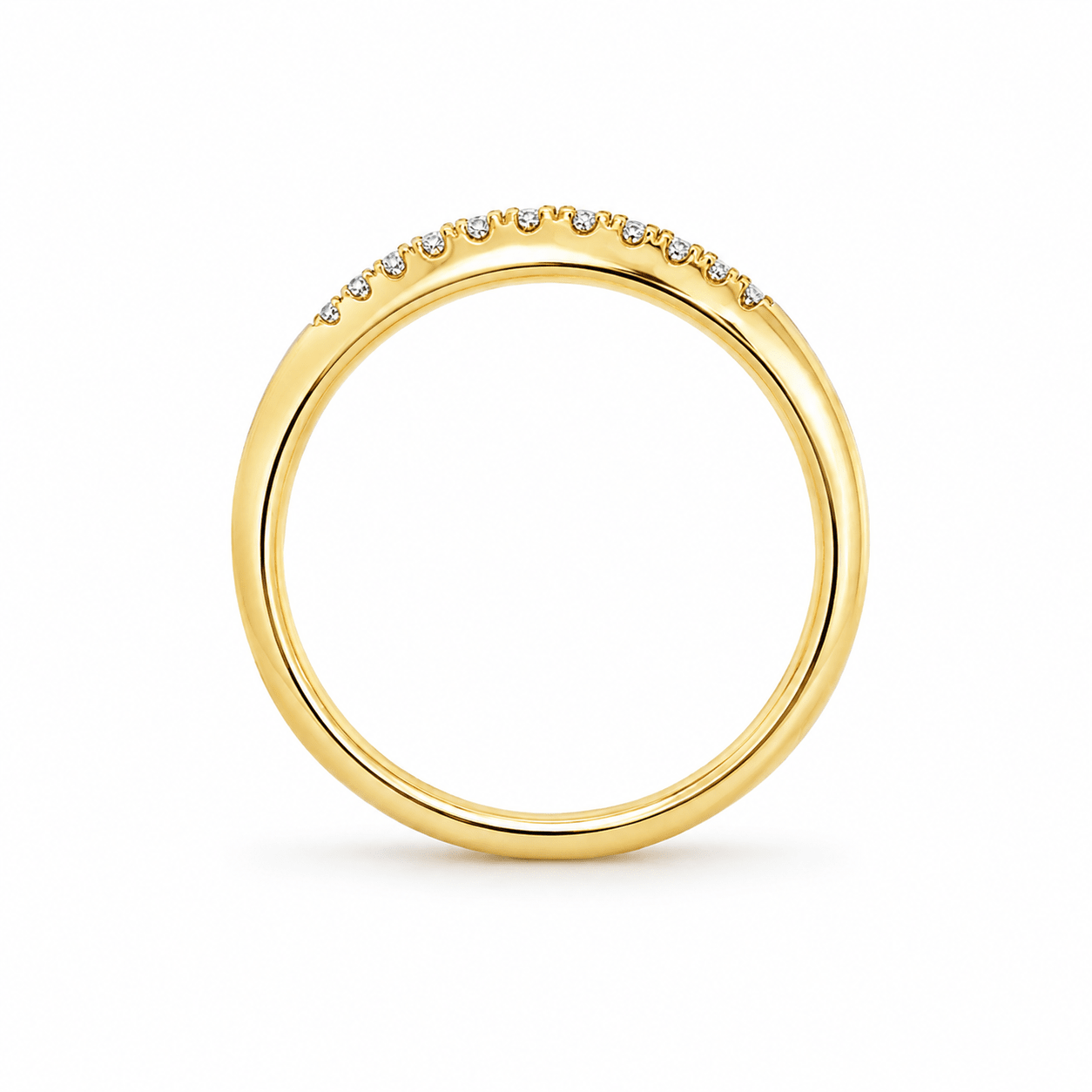 9ct Yellow Gold Double Row Lab Grown Diamond Band – 0.20ct TDW - Diamond Lab Boutique