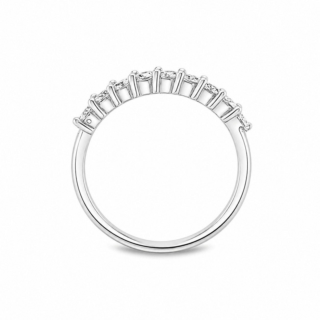 9ct White Gold Marquise Cut Lab Grown Diamond Band – 0.60ct TDW - Diamond Lab Boutique