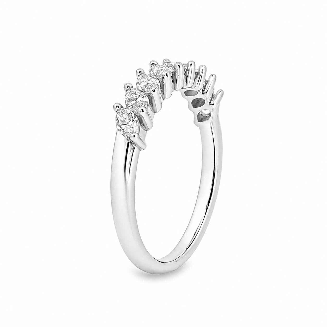 9ct White Gold Marquise Cut Lab Grown Diamond Band – 0.60ct TDW - Diamond Lab Boutique
