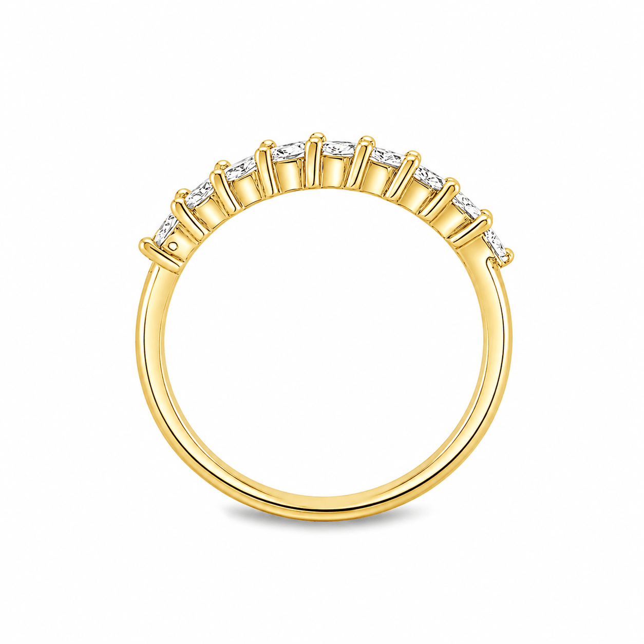 9ct Yellow Gold Marquise Cut Lab Grown Diamond Band – 0.60ct TDW - Diamond Lab Boutique