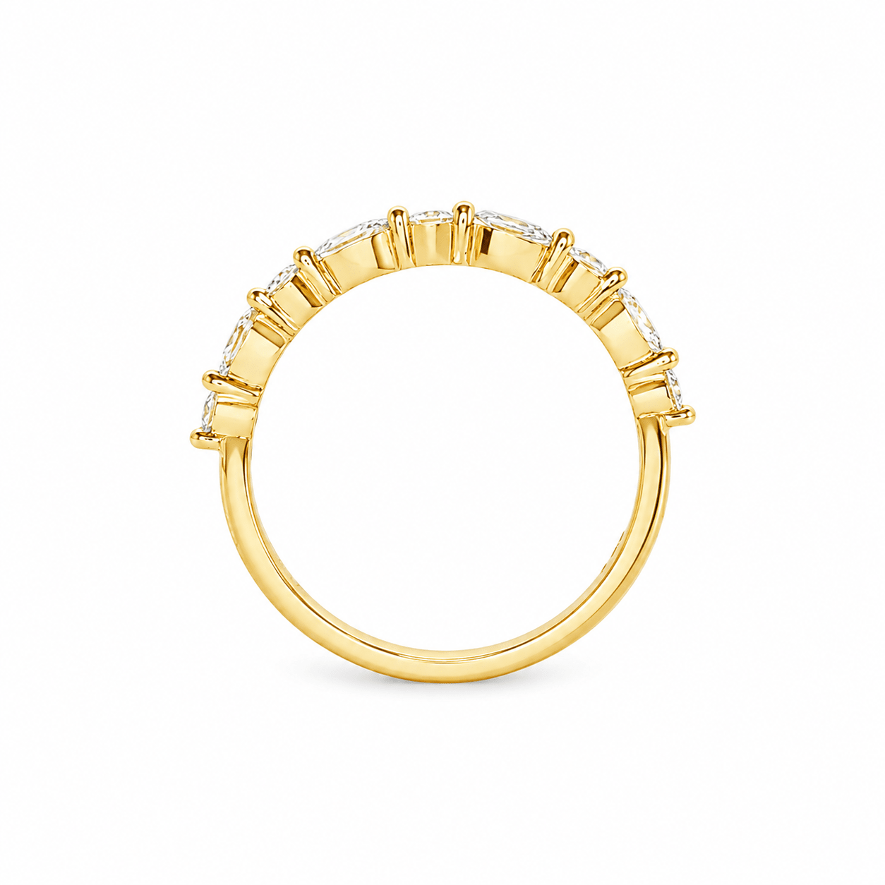 9ct Yellow Gold Round and Marquise Lab Grown Diamond Eternity Band – 0.40ct TDW - Diamond Lab Boutique
