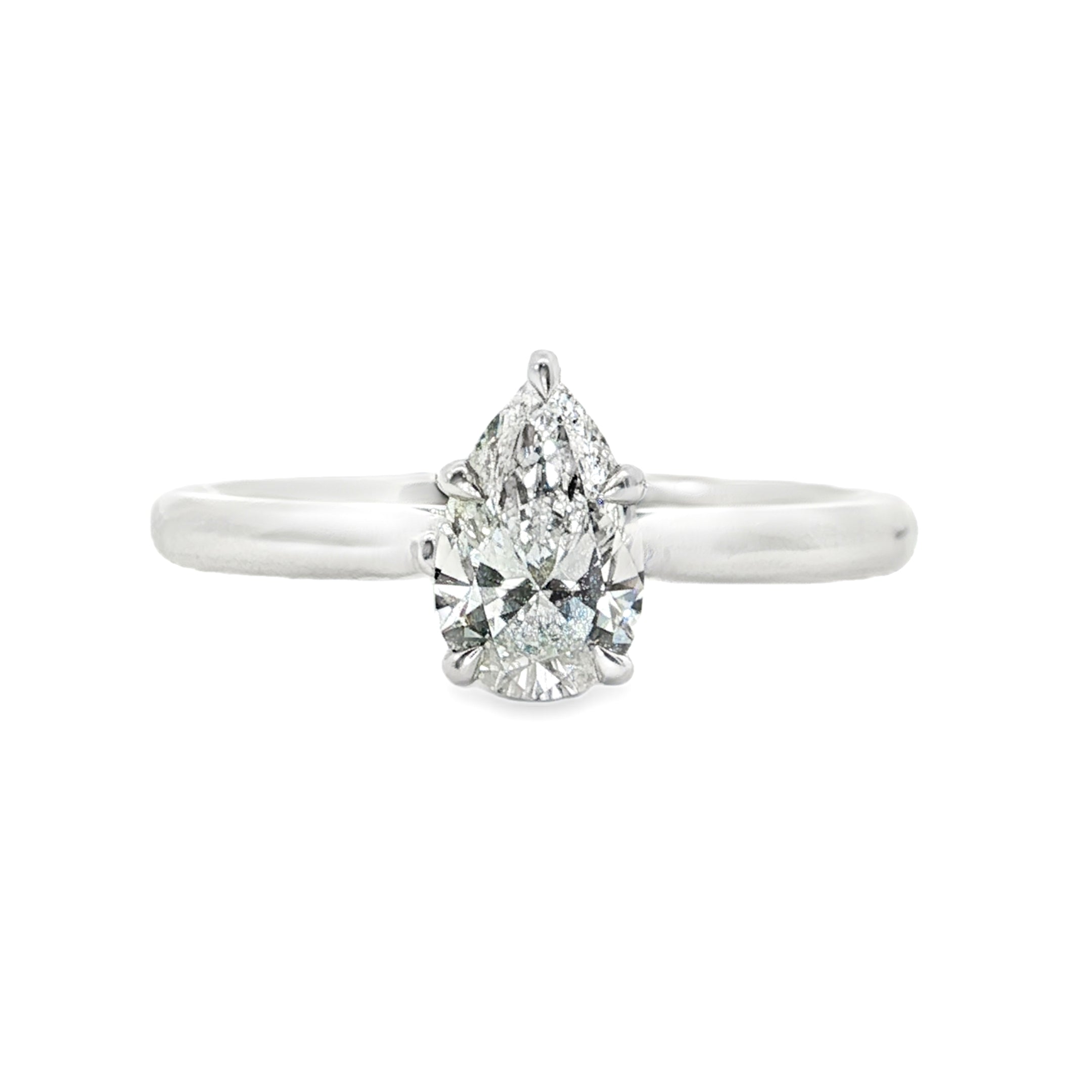 0.73ct Lab-Grown Diamond Solitaire Ring in 9ct White Gold, Pear Cut