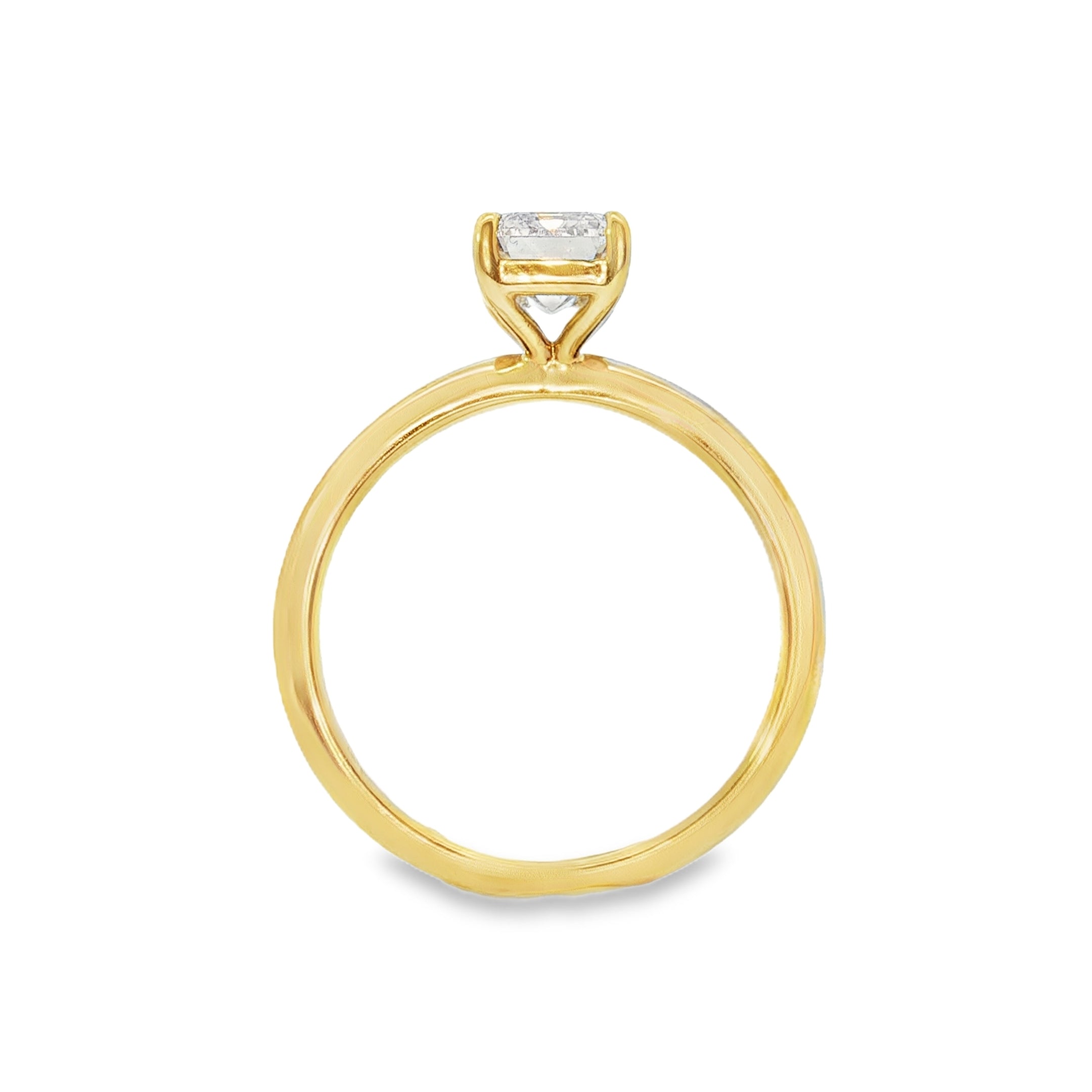 18ct Yellow Gold 1.51ct Emerald Cut Lab Grown Diamond Solitaire Ring