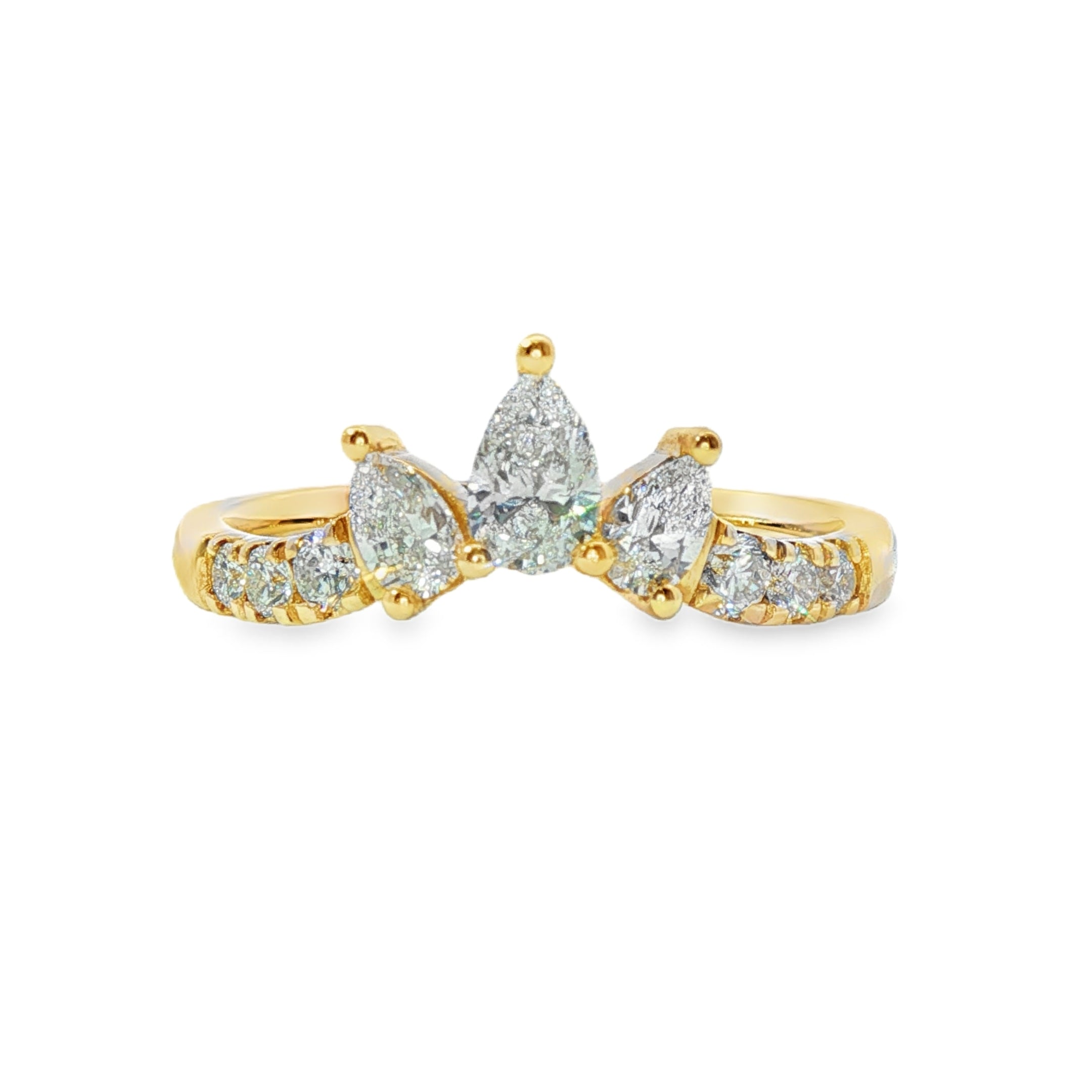 Lab-Grown Diamond Tiara Ring in 9ct Yellow Gold