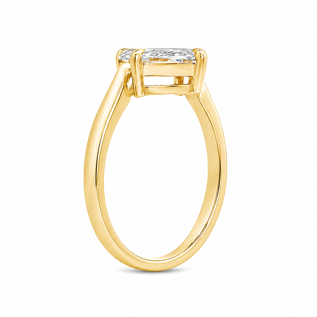 9ct Yellow Gold Marquise Cut Lab Grown Diamond Cross Over Shoulder Ring – 2.02ct TDW