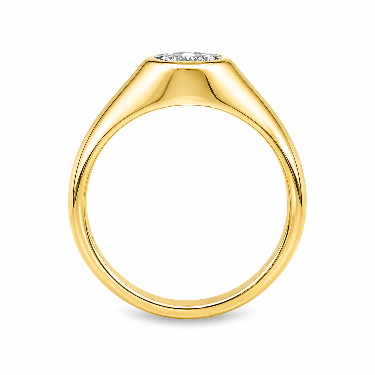9ct Yellow Gold Bezel Set Pear Cut Lab Grown Diamond Ring – 1.00ct TDW - Diamond Lab Boutique
