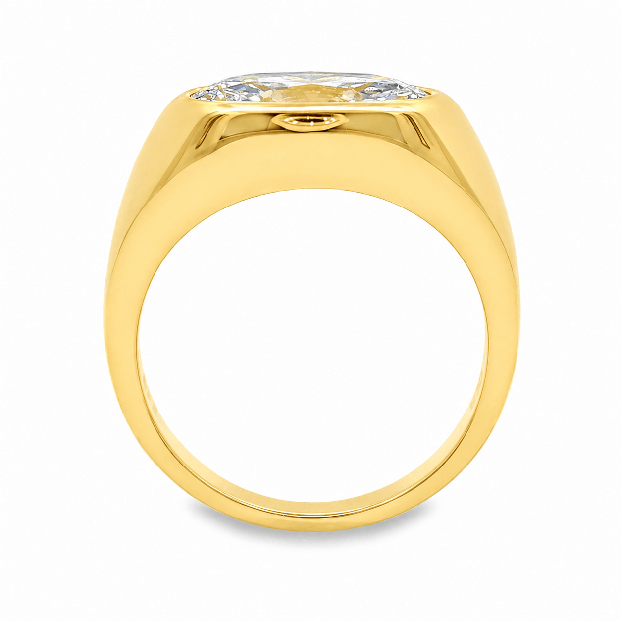 9ct Yellow Gold Bezel Set Moval Lab Grown Diamond Ring – 2.07ct TDW - Diamond Lab Boutique