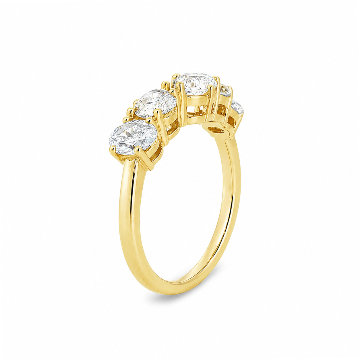 9ct Yellow Gold Oval Lab Grown Diamond 5-Stone Ring – 2.15ct TDW