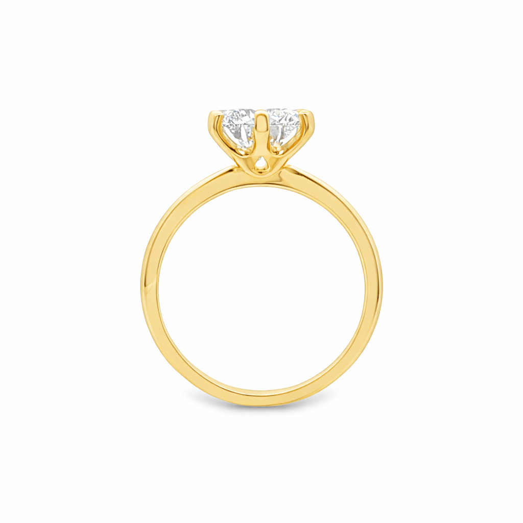 14ct Yellow Gold 6 Claw Set Round Lab Grown Diamond Solitaire Ring – 2.57ct TDW - Diamond Lab Boutique
