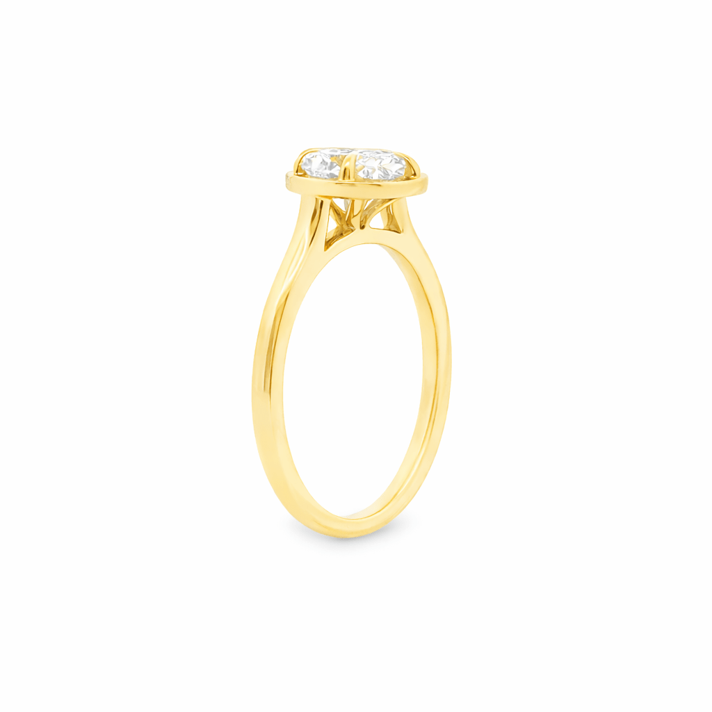 9ct Yellow Gold 4 Eagle Claw Set Round Cut Lab Grown Diamond Georgian Style Solitaire Ring – 2.00ct TDW