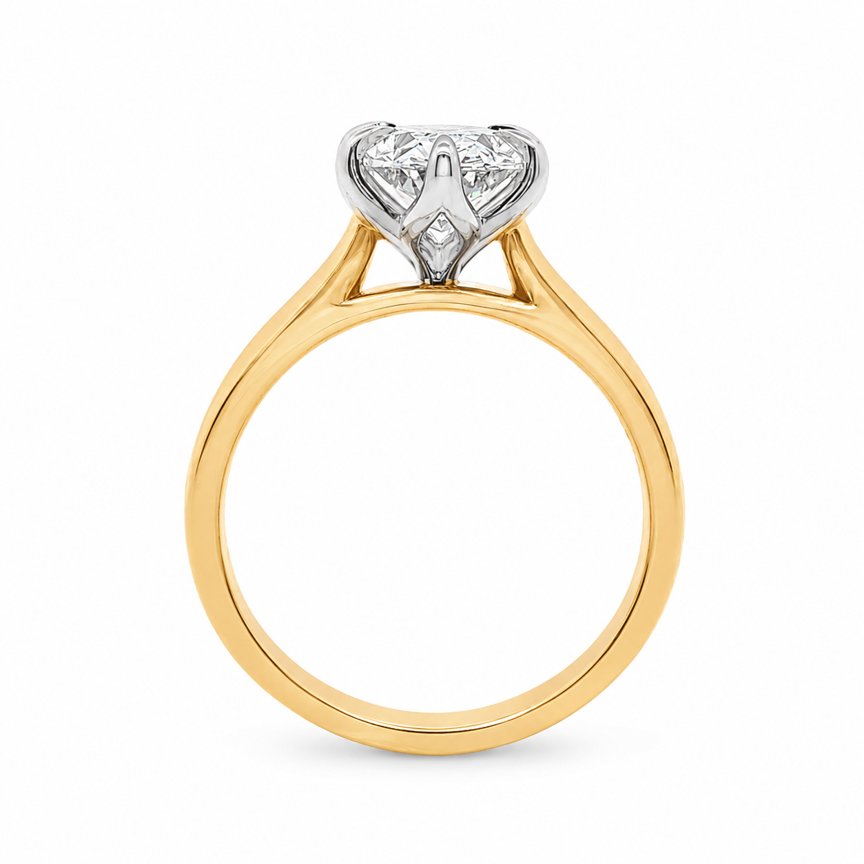 18ct Yellow Gold & Platinum Oval Lab Grown Diamond Solitaire Ring – 2.10ct TDW