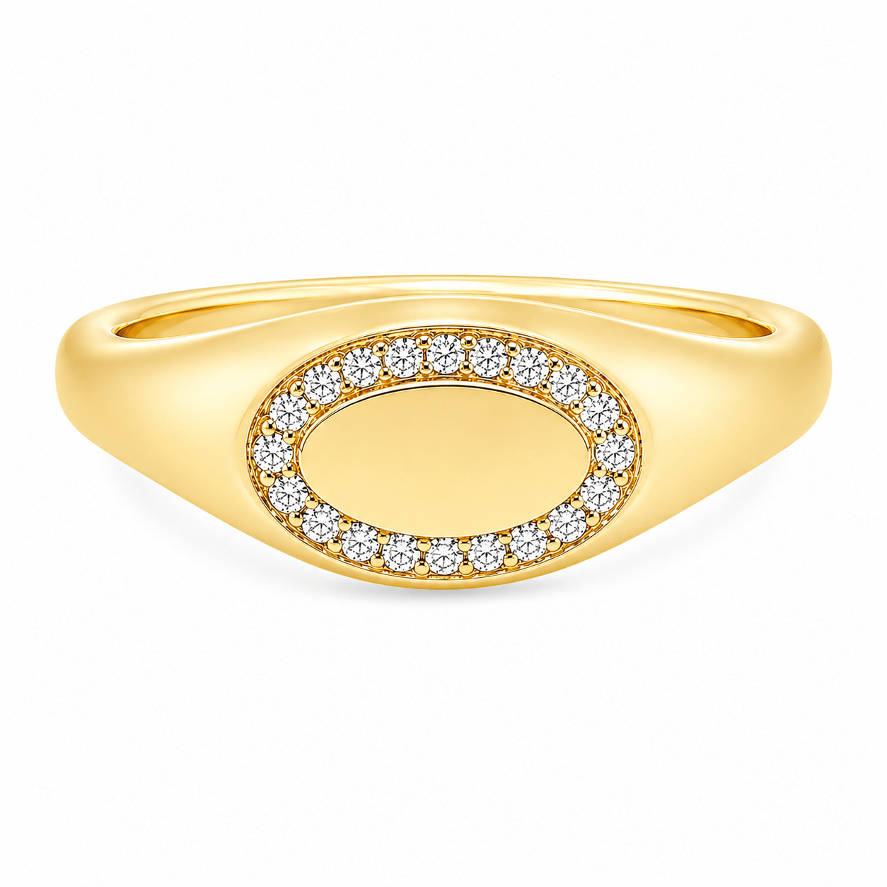 9ct Yellow Gold Lab Grown Diamond Blank Initial Ring – 0.10ct TDW - Diamond Lab Boutique