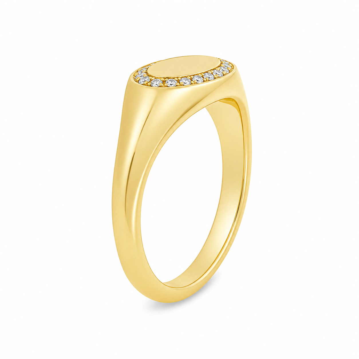 9ct Yellow Gold Lab Grown Diamond Blank Initial Ring – 0.10ct TDW