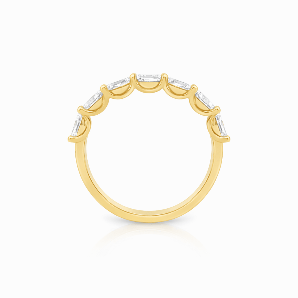 9ct Yellow Gold Oval Brilliant Lab Grown Diamond Wedding Band TDW= 0.75ct - Diamond Lab Boutique
