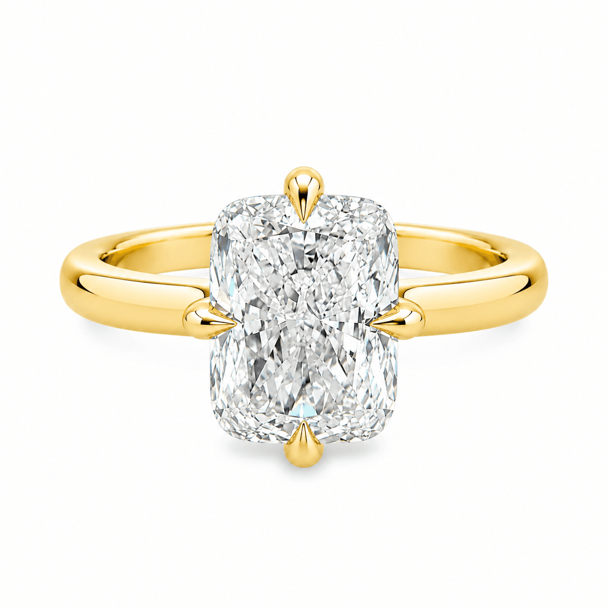 14ct YG 4 eagle claw compass set el Cush LGD solitaire ring with 2.51ct D VVS2 IGI 783639177