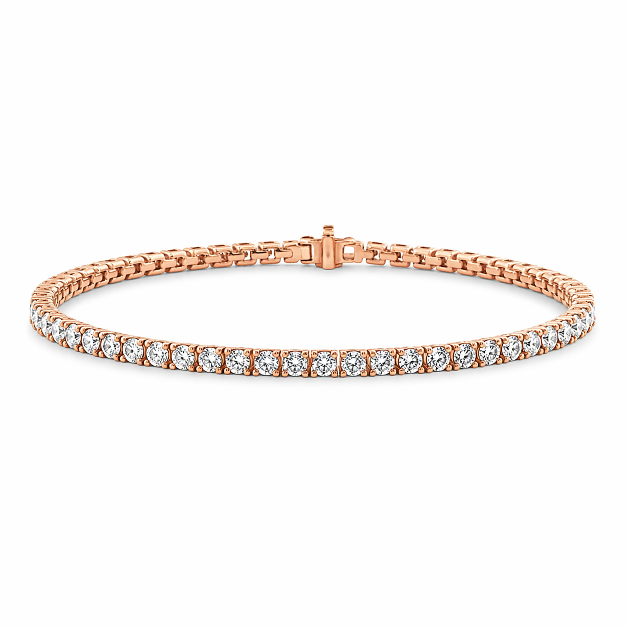 9ct Rose Gold Lab Grown Diamond Tennis Bracelet – 2.50ct TDW