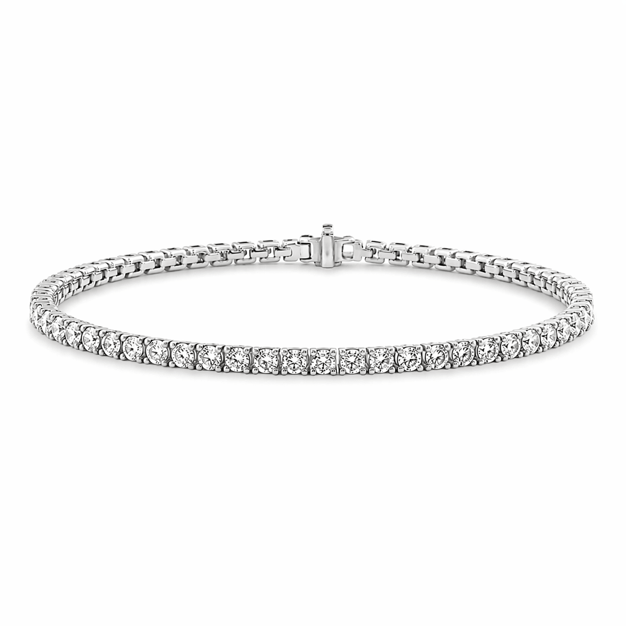 9ct White Gold Lab Grown Diamond Tennis Bracelet – 2.50ct TDW - Diamond Lab Boutique