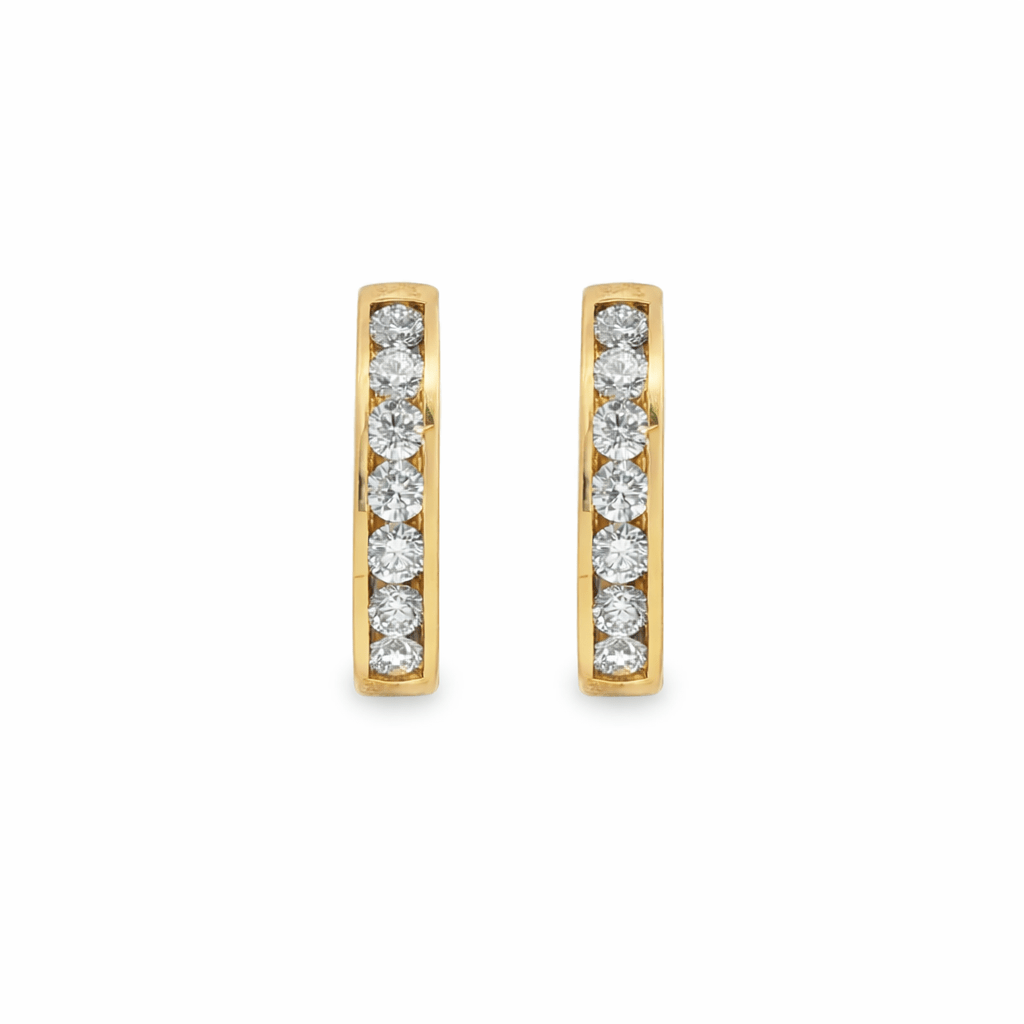 1.00ct Channel-Set Lab-Grown Diamond Hoop Earrings in 9ct Yellow Gold - Diamond Lab Boutique