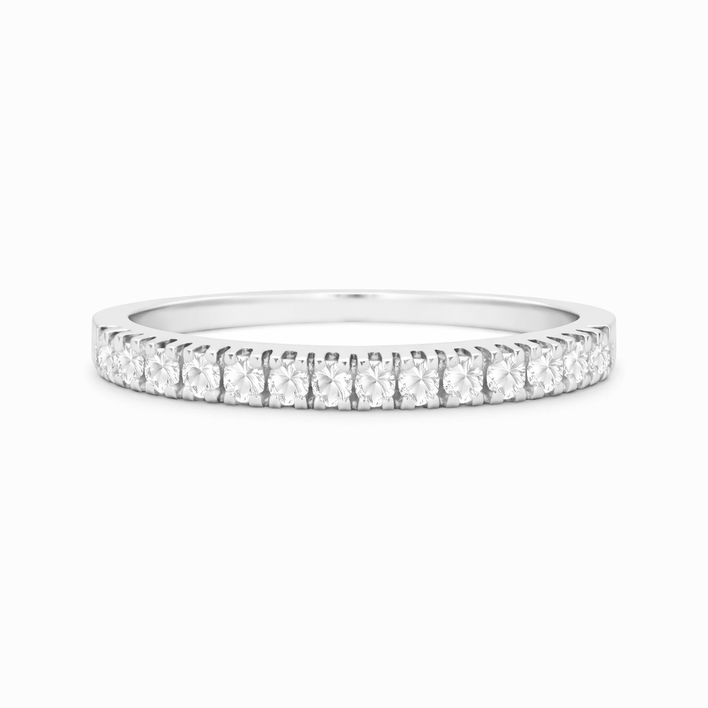 9ct White Gold Lab Grown Diamond Claw Set Wedding Band – 0.30ct TDW - Diamond Lab Boutique