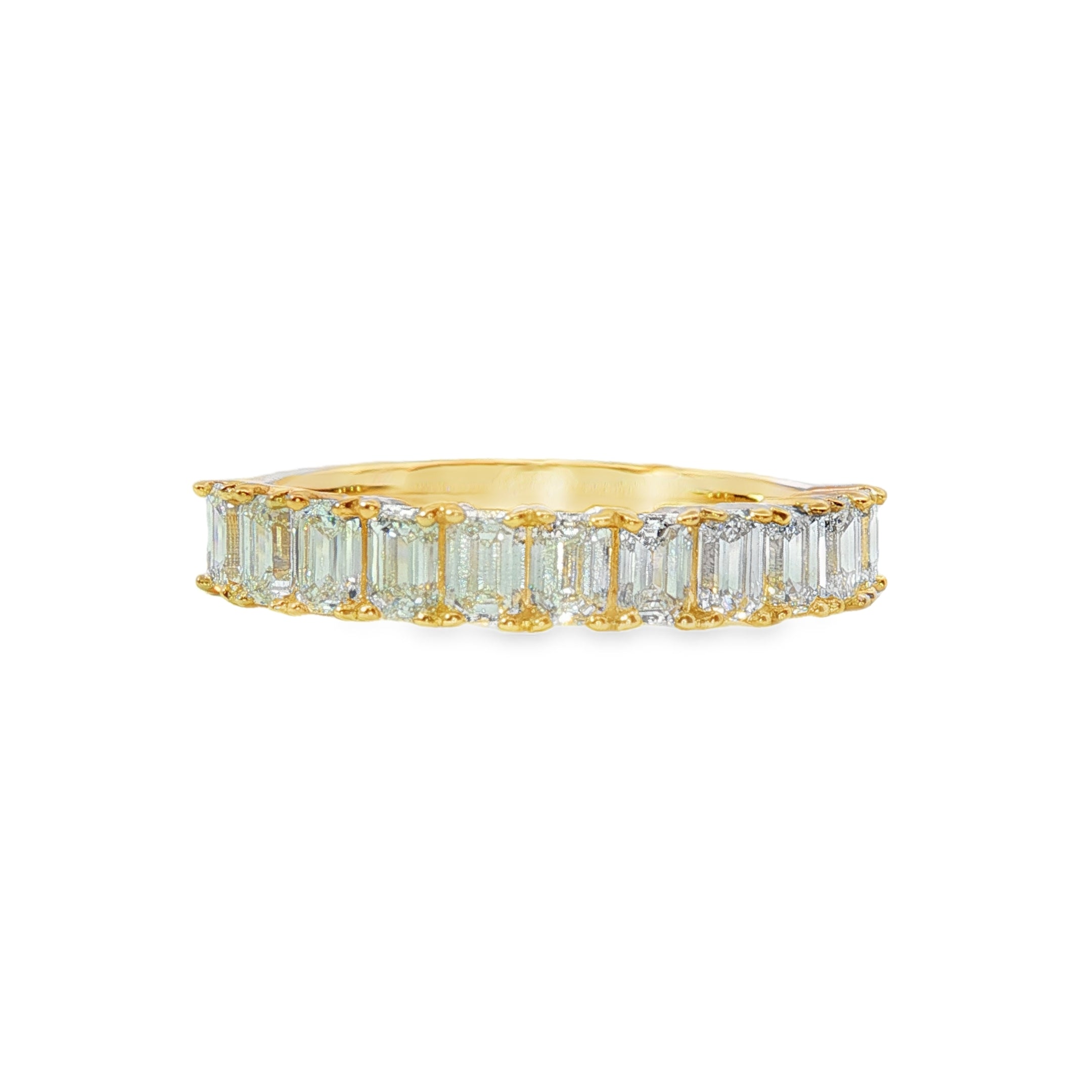 1.10ct Lab-Grown Diamond Half Eternity Band in 9ct Yellow Gold, Emerald Cut