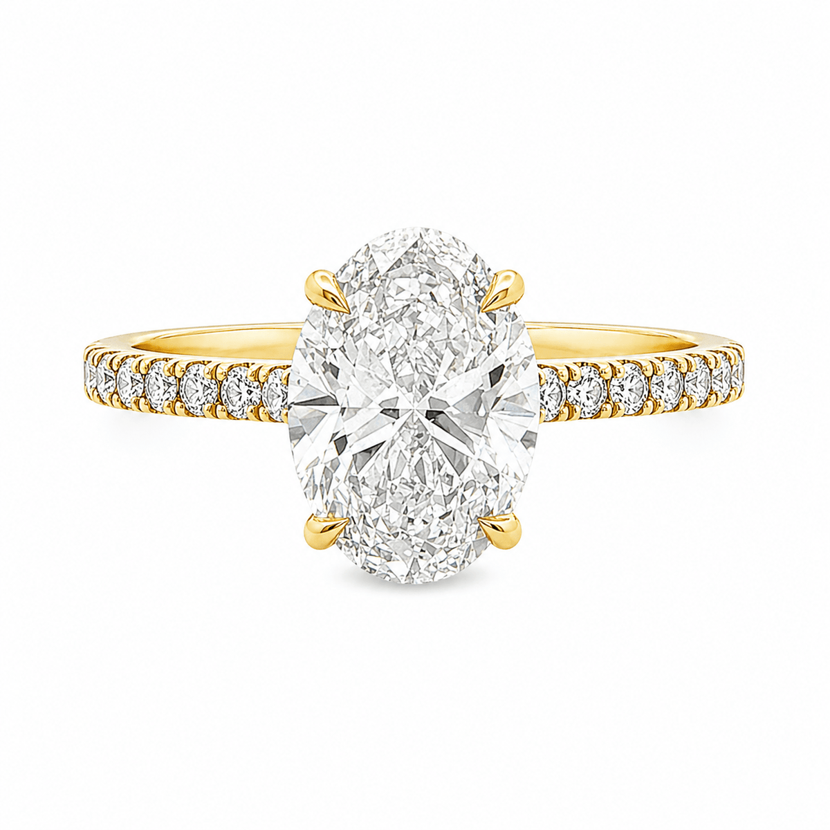 Luna ready to wear lab grown diamond hidden halo engagement ring