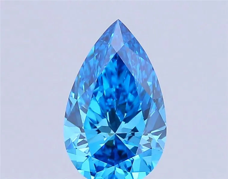 1.23ct Pear Lab Grown Diamond (Colour Fancy Vivid Blue, Clarity VS1, IGI Certified)