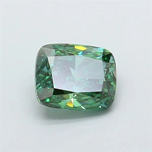 1.85ct Cushion modified Lab Grown Diamond (Colour Fancy Vivid Green, Clarity VVS2, IGI Certified)