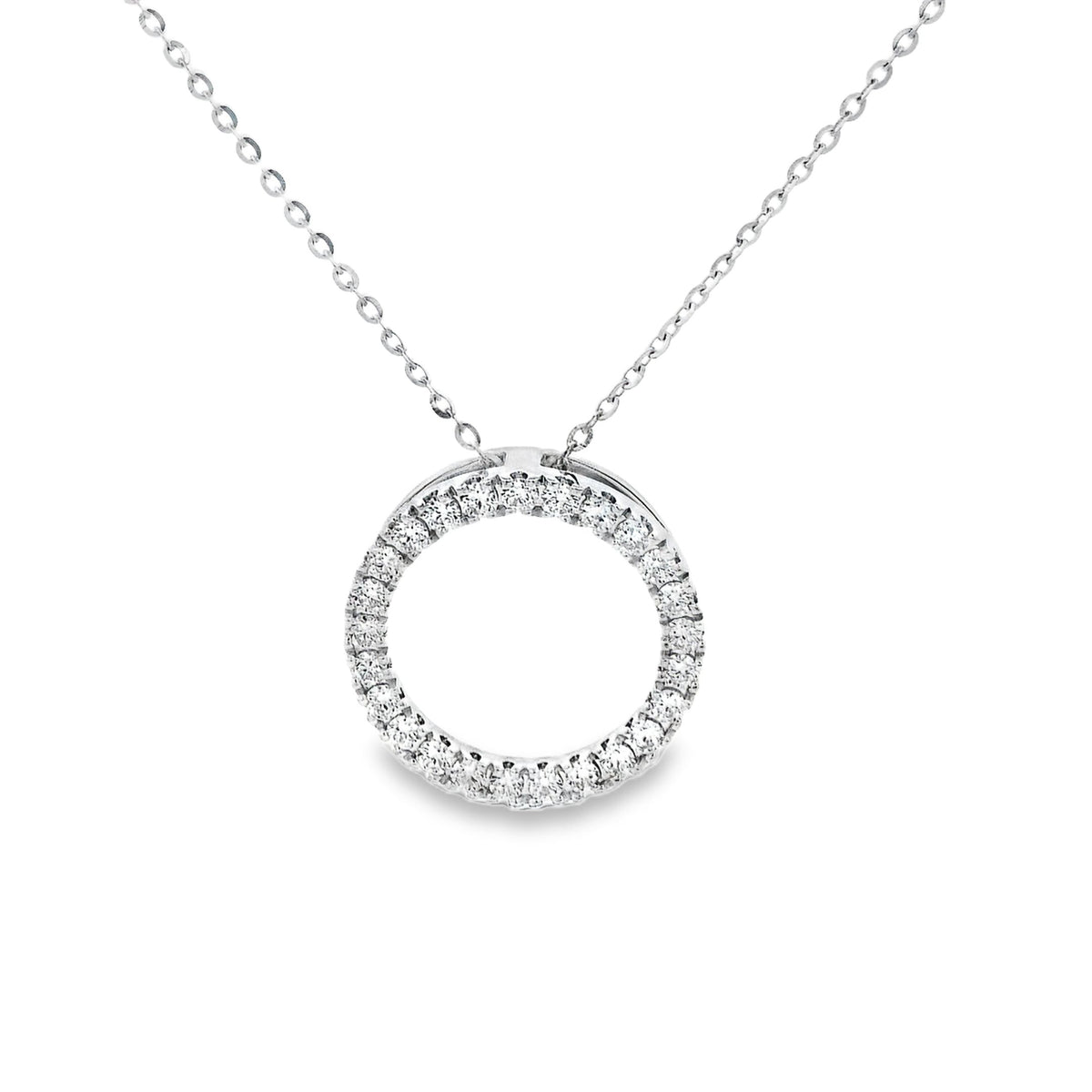 9ct WG Circle LGD Pendant TDW 25= 0.50ct F+ VS+ approx *pendant only*