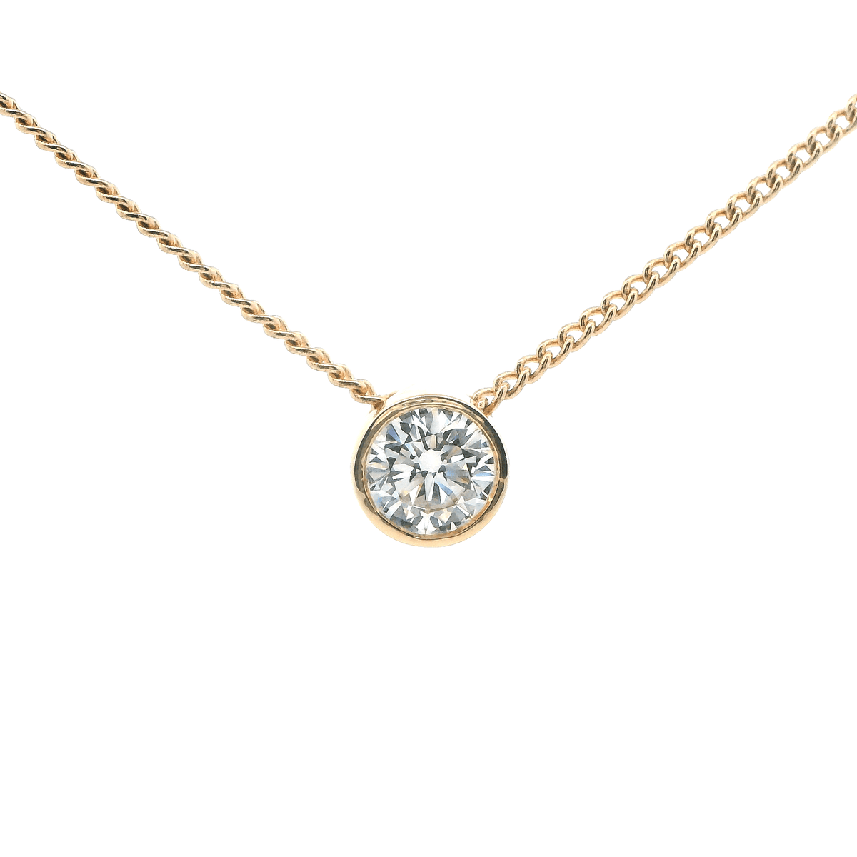 9ct YG RD LGD bezel set slider pendant with 1.00ct E VS1 IGI 605357776 *pendant only*