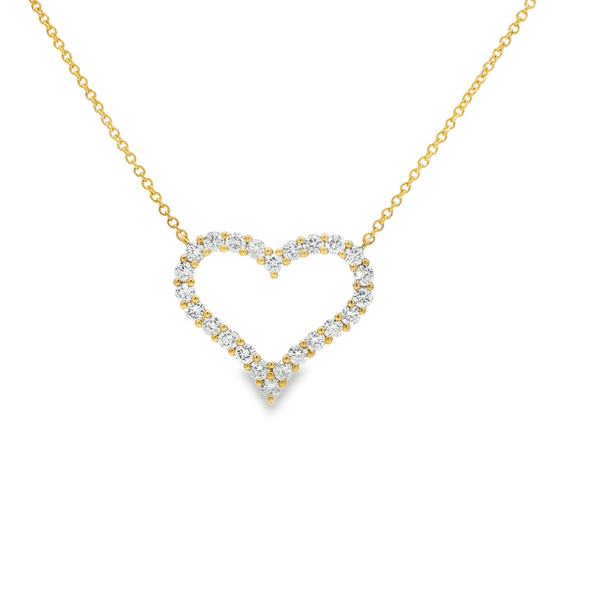 9ct Yellow Gold 1.0ct Open Heart Pendant