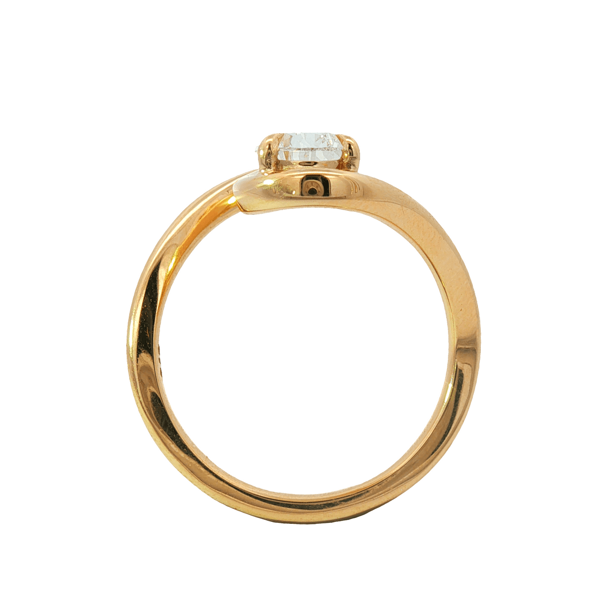 9ct Yellow Gold 1.01ct Pear Cut Wave Design Engagement Ring