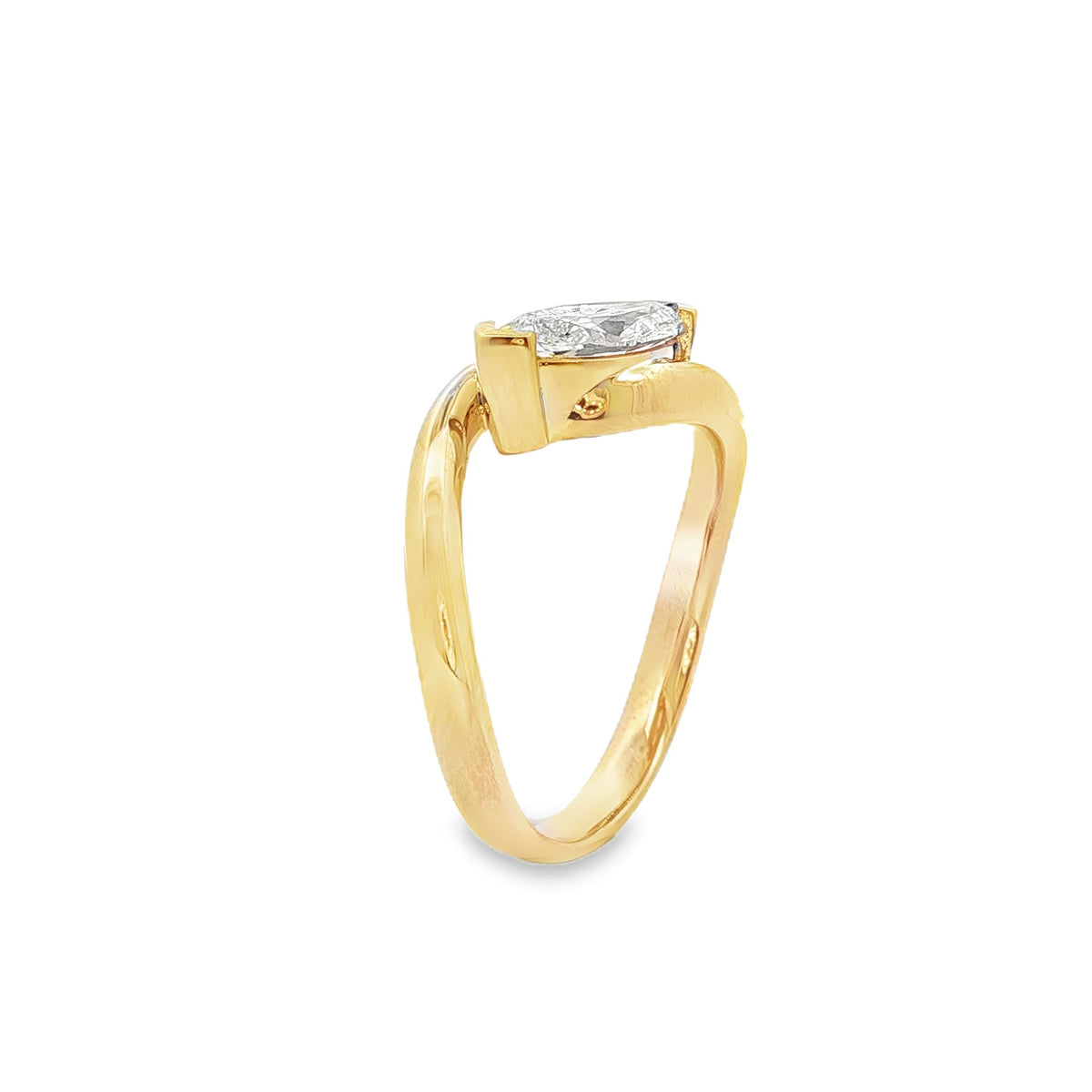 9ct Yellow Gold 1.04ct Marquise Cut East-West Set Engagement Ring