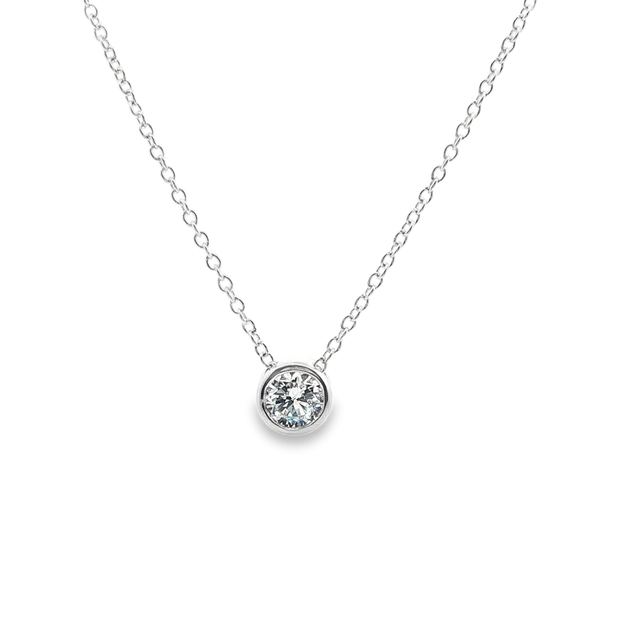 0.50ct Lab-Grown Diamond Bezel Solitaire Slider Necklace